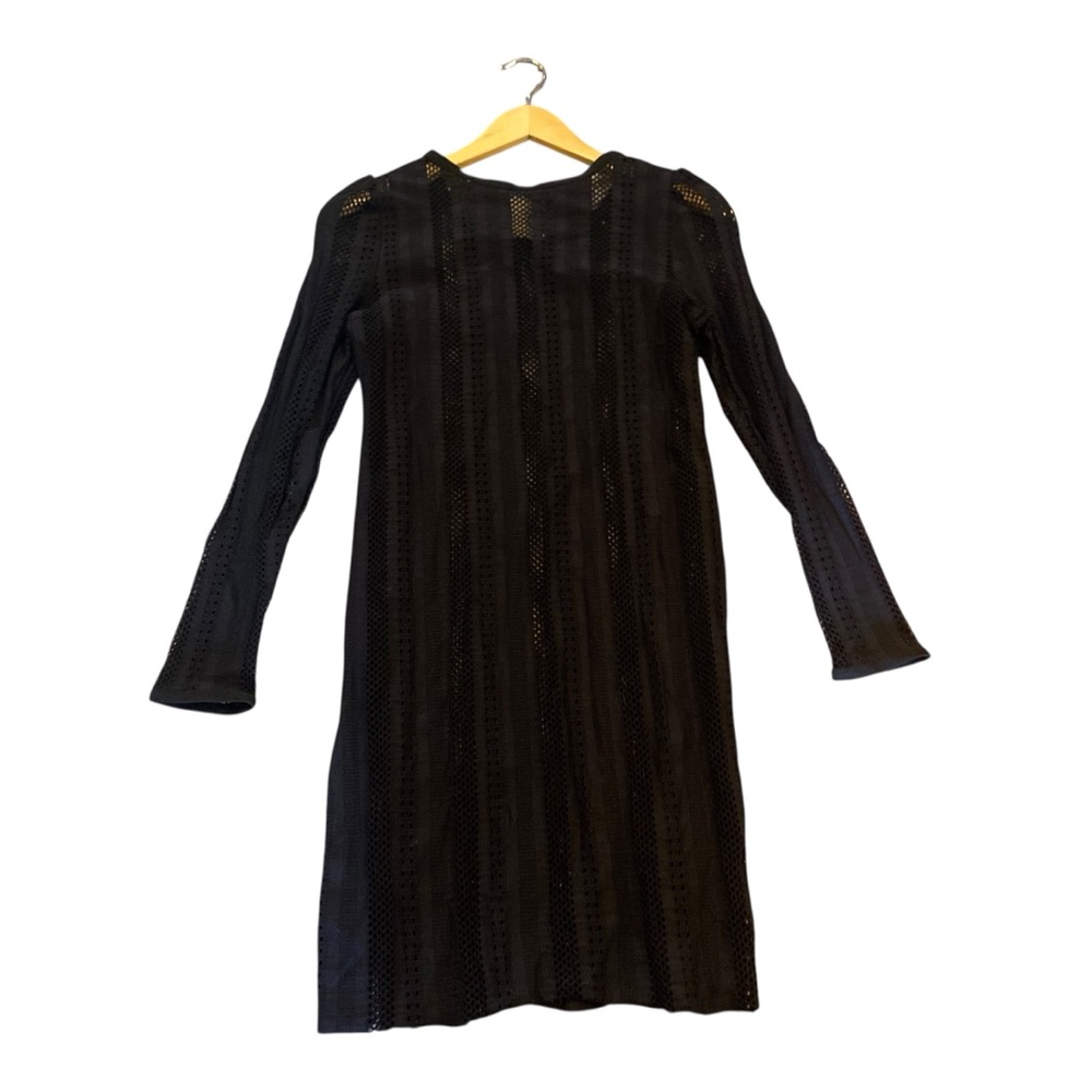 ⭐️ CALVIN RUCKER Black Mesh Long Sleeve Dress